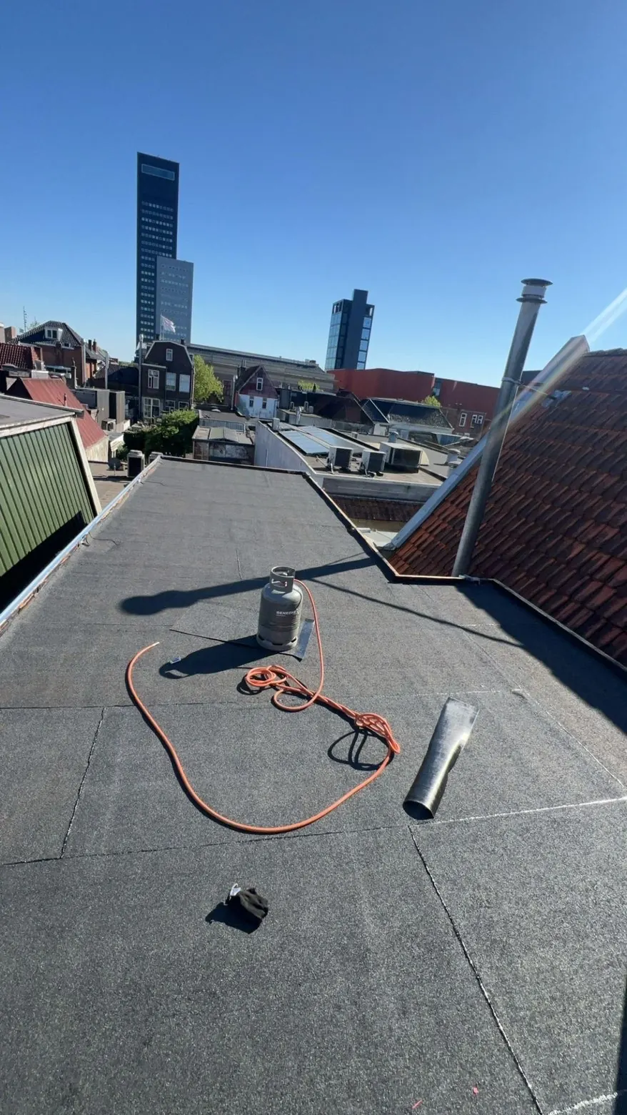 Plat dak in de stad